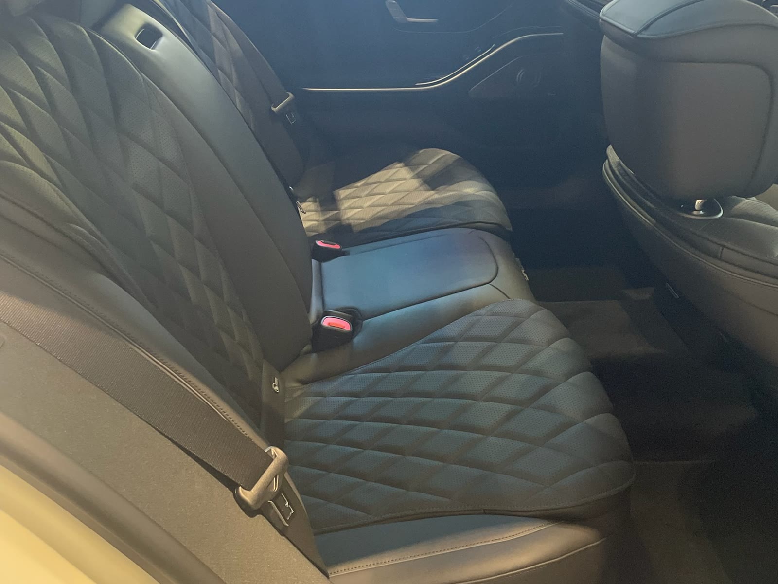Mercedes-Benz S-Class rear cabin with diamond-quilted leather